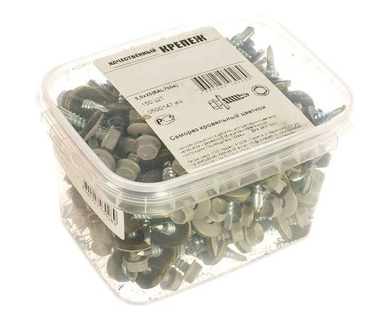 Кровельный саморез Качественный КРЕПЕЖ серый RAL 7004, 5.5х25 мм, 150 шт 0500147 КЧ – изображение 4