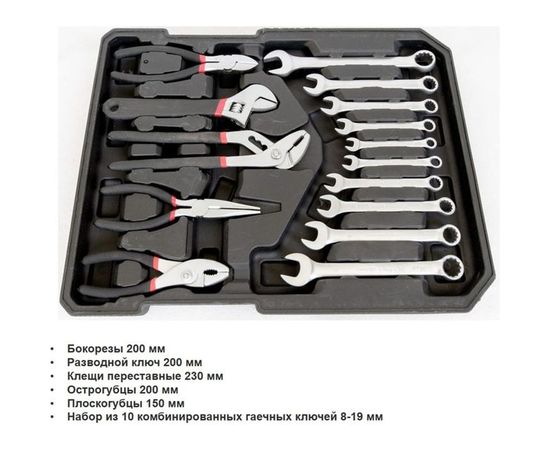 Набор инструментов в пластиковом кейсе с алюминиевыми вставками КУЗЬМИЧ 187 предметов НИК-001/187 0R-00000489 – изображение 5