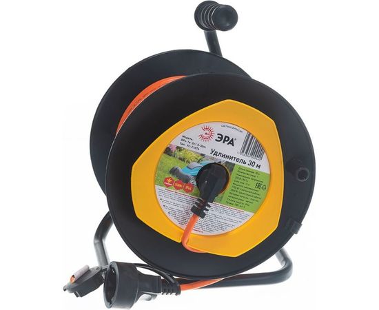Силовой удлинитель ЭРА RPx1e3x1.530m на пластиковой катушке, c заземлением, 30м, 1 гнездно, ПВС 3х1.5мм Б0046838 – изображение 3