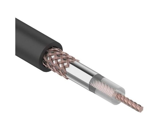 Коаксиальный кабель REXANT RG-58 A/U, 50 Ом, Cu/Al/Cu, 64%, бухта 100 м, черный 01-2003 