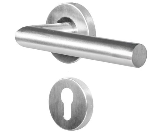 Гарнитур DOORLOCK DL 040/F-55 PZ L-form Rt нерж. сталь, универс. монтаж, розетка 55мм, шпиндель 8мм 73318 