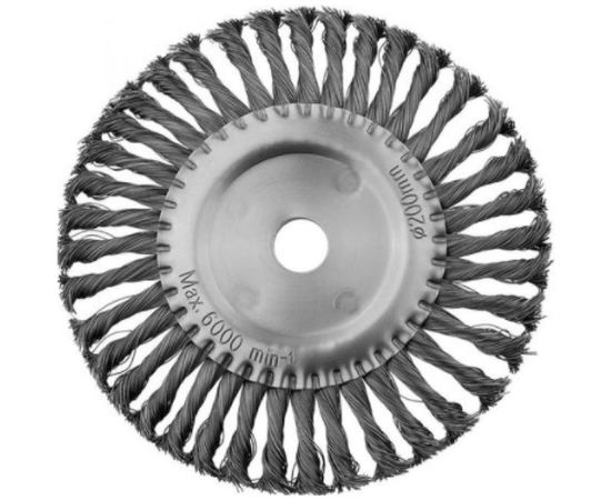 Щетка дисковая (жгутированная стальная проволока 0.5 мм, 200 мм) для УШМ MIRAX 35140-200 