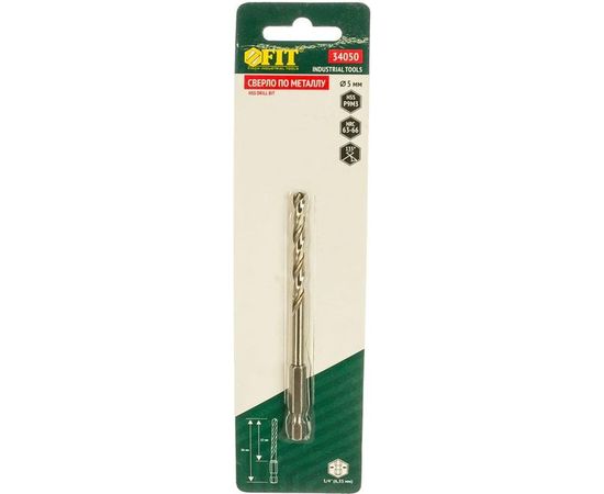 Сверло полированное по металлу (5х86 мм; HSS) FIT IT 34050 