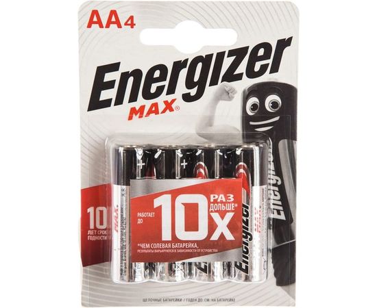 Щелочная батарейка LR6 AA MAX 1.5В бл/4 ENERGIZER 7638900411409 