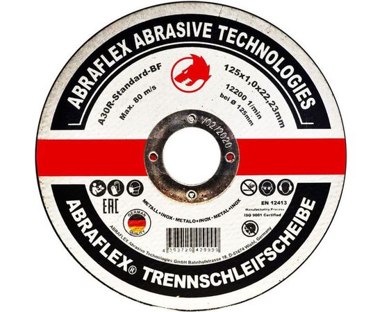 Круг отрезной по металлу + нержавейке (125x1,0x22 мм) Abraflex А125102223 
