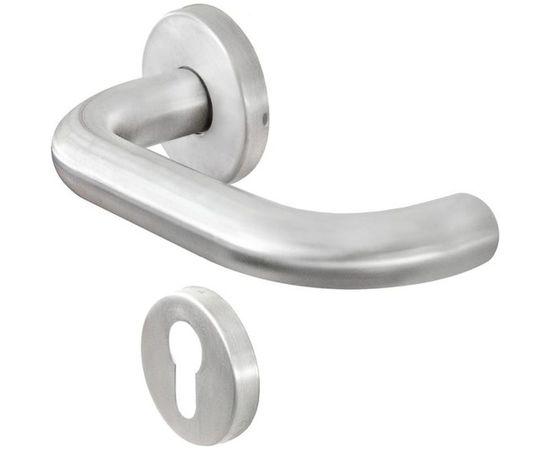 Гарнитур DOORLOCK DL 038/F-55 PZ U-form Rt нерж. сталь, универс. монтаж, розетка 55мм, шпиндель 8мм 73309 