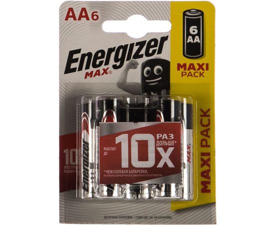 Щелочная батарейка LR6 AA MAX 1.5В бл/6 ENERGIZER 7638900410792 