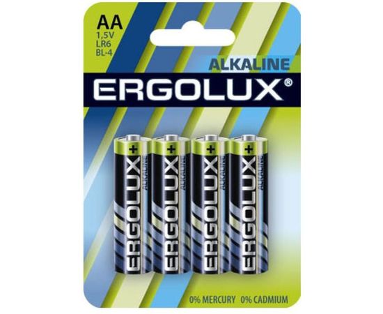 Батарейка Ergolux 1.5В, LR6, Alkaline, BL-4 11748 