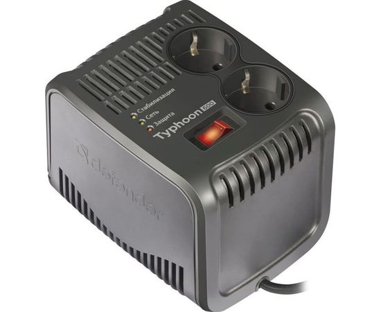 Стабилизатор напряжения Defender AVR Typhoon 600 200 Вт, 2 розетки 99032 