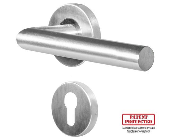 Гарнитур DOORLOCK DL 040/F-55 PZ L-form Rt нерж. сталь, универс. монтаж, розетка 55мм, шпиндель 8мм 73318 – изображение 5