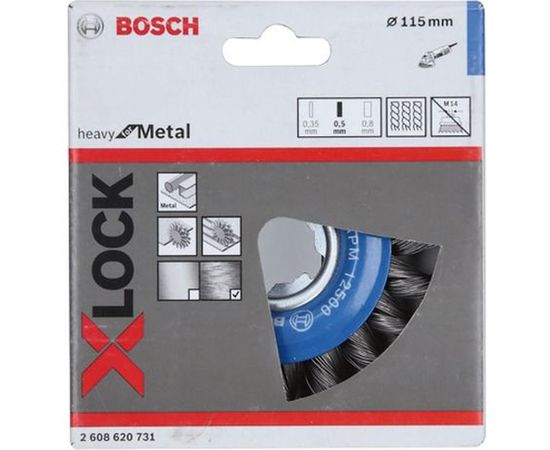 Кольцевая щетка X-LOCK (115 мм; 0.5 мм) Bosch 2608620731 – изображение 2