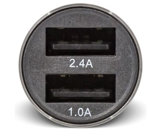 Автомобильное зарядное устройство BYZ 2хUSB-А, 2.4 А, кабель AM-8pin, серебро 23750-YL-823Si – изображение 2