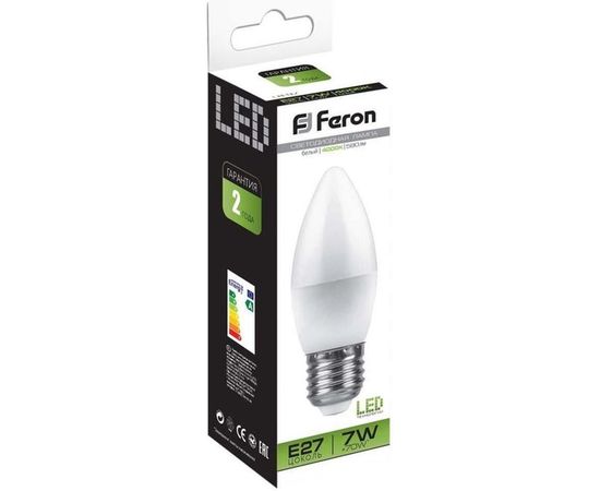 Светодиодная лампа FERON 7W 230V E27 4000K, LB-97 25759 – изображение 2