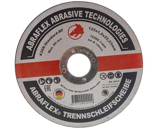 Круг отрезной по металлу + нержавейке (125x1,0x22 мм) Abraflex А125102223 – изображение 2