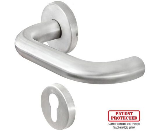 Гарнитур DOORLOCK DL 038/F-55 PZ U-form Rt нерж. сталь, универс. монтаж, розетка 55мм, шпиндель 8мм 73309 – изображение 5