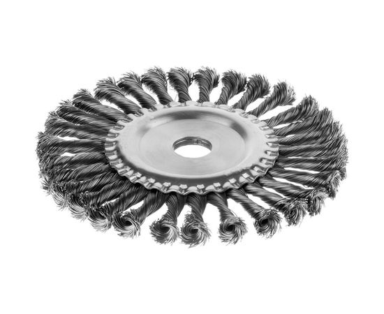 Щетка дисковая (жгутированная стальная проволока 0.5 мм, 200 мм) для УШМ MIRAX 35140-200 – изображение 2