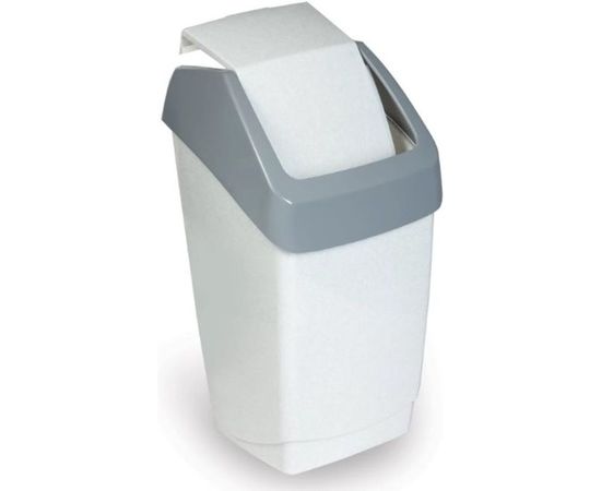 Ведро-контейнер с крышкой для мусора IDEA 15л, Хапс, 46х26х25 см, серое М 2471 600084 – изображение 2