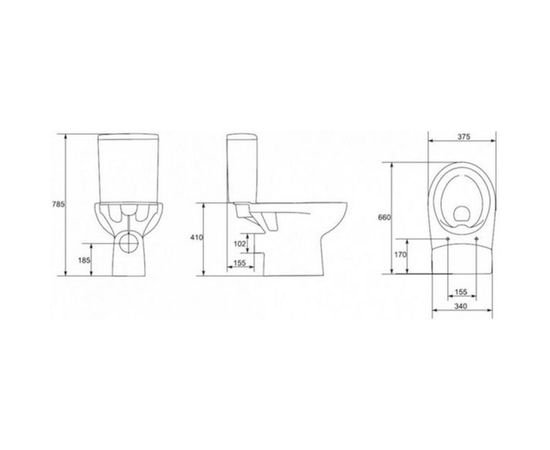 Унитаз-компакт Cersanit Nature безободковый, горизонтальный выпуск, 2 режима, сиденье DP, Soft Close, Clip up 447639 – изображение 2