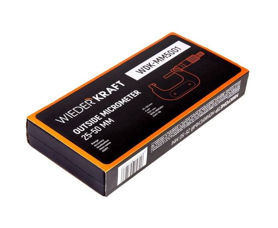 Микрометр WIEDERKRAFT нониусный, 25-50 мм, 0.01 мм WDK-MM5001 – изображение 5