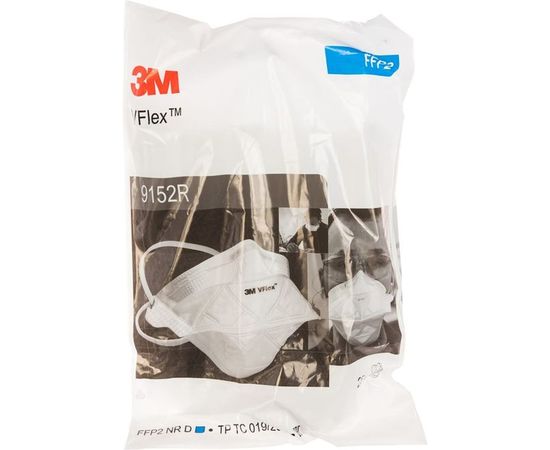 Противоаэрозольная фильтрующая полумаска 3М VFlex, 2 класс защиты, FFP2 NR D, 25 шт./уп., 9152R РОЗ 7100102662 – изображение 2