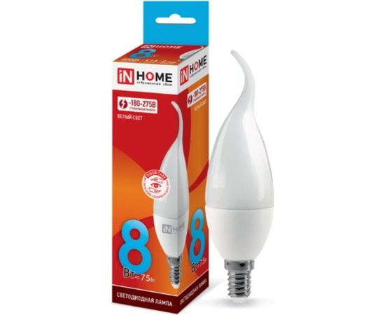 Светодиодная лампа IN HOME LED-СВЕЧА НА ВЕТРУ-VC 8Вт, 230В, Е14, 4000К, 720Лм 4690612030432 