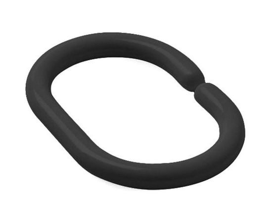 Набор колец для шторы в ванную комнату IDDIS цвет черный RID013P 