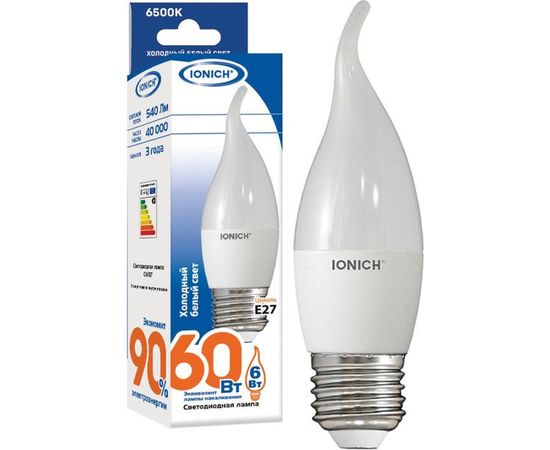 Лампа IONICH ILED-SMD2835-CW37-6-540-230-6.5-E27 1541 