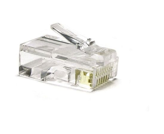 Разъем под витую пару Hyperline, PLUG-8P8C-U-C6-100, RJ-45, 8P8C, категория 6, 50 микродюймов, универсальный, для одножильного и многожильного кабеля, 100 шт, 49367 