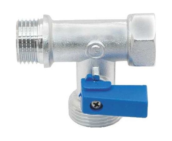 Шаровой кран FORNARA трехпроходной, латунь хpом, 1/2x3/4х1/2 В-Н-Н 10972 