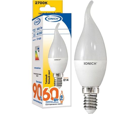 Лампа IONICH ILED-SMD2835-CW37-6-540-230-2.7-E14 1632 