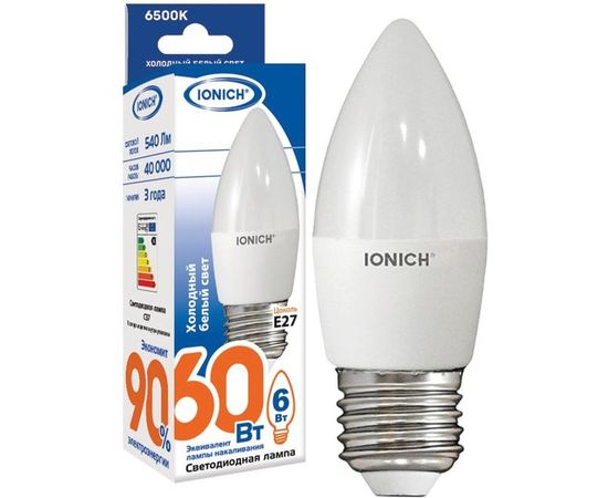 Лампа IONICH ILED-SMD2835-C37-6-540-230-6.5-E27 1533 