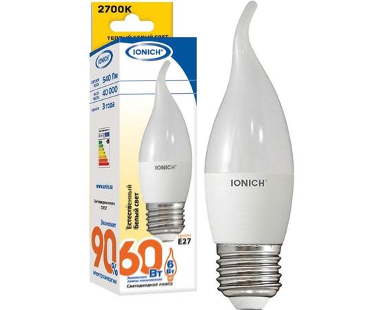Лампа IONICH ILED-SMD2835-CW37-6-540-230-2.7-E27 1633 