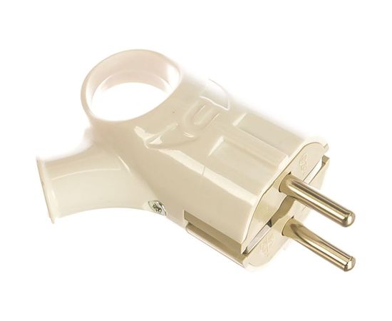 Вилка IN HOME угловая с кольцом с з/к 16А белая 4120 4690612009124 