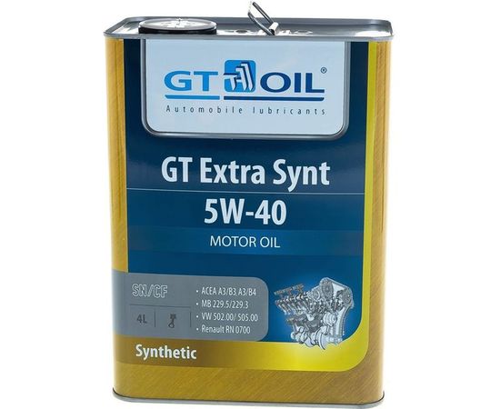 Масло Extra Synt, SAE 5W-40, API SN/CF, 4 л GT OIL 8809059407417 – изображение 3