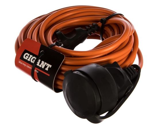 Удлинитель шнур Gigant б/з ПВС 2х0,75 6A 10м IP 44 PE-013 (Россия) – изображение 2