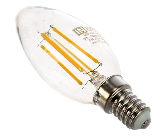 Светодиодная лампа IN HOME LED-СВЕЧА-deco 9Вт 230В Е14 3000К 810Лм прозрачная 4690612026183 – изображение 4