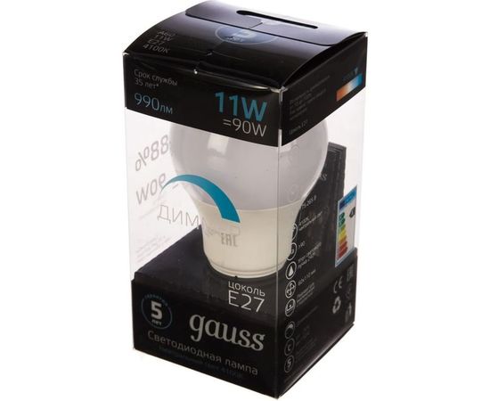 Лампа Gauss LED A60-dim E27 11W 990lm 4100К 102502211-D – изображение 2