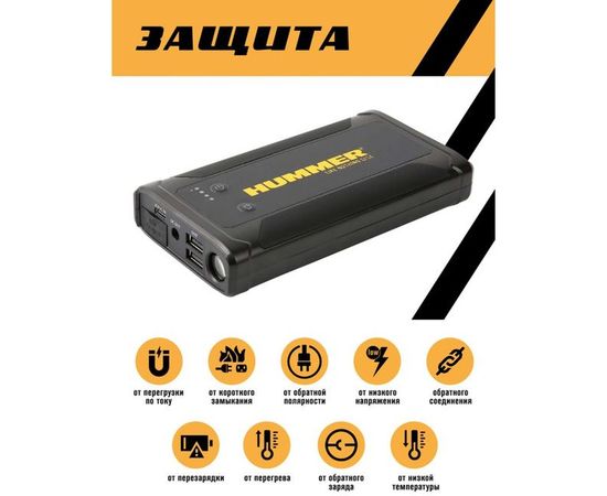 Пусковое устройство HUMMER Power Bank, LED-фонарь HMRH3T – изображение 3