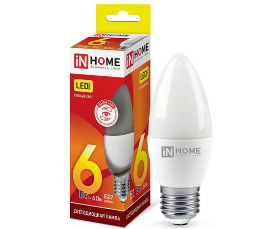 Светодиодная лампа IN HOME LED-СВЕЧА-VC 4690612020402 – изображение 2