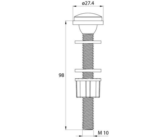 Одноуровневая водосливная арматура боковой подвод Тип А, круглая резинка IDDIS F012400-0005 – изображение 3