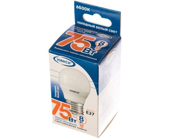 Лампа IONICH ILED-SMD2835-G45-8-720-230-6.5-E27 1609 – изображение 2