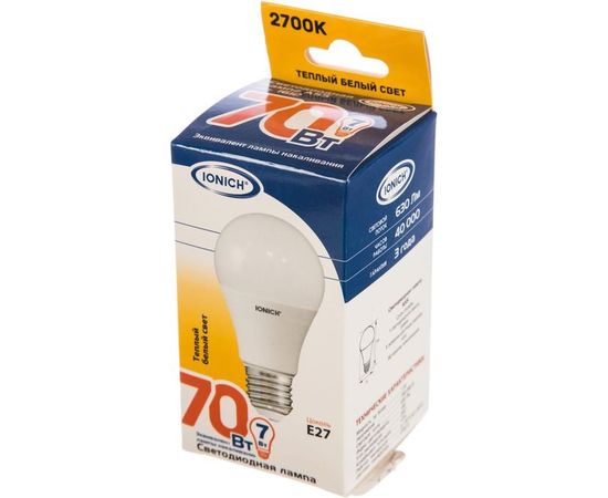 Лампа IONICH ILED-SMD2835-A55-7-630-230-2.7-E27 1612 – изображение 2