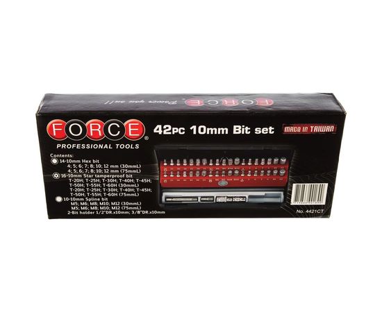 Набор бит-торкс-шестигранник 12-лучевых 42 предмета L-30 75 мм FORCE 4421C – изображение 2