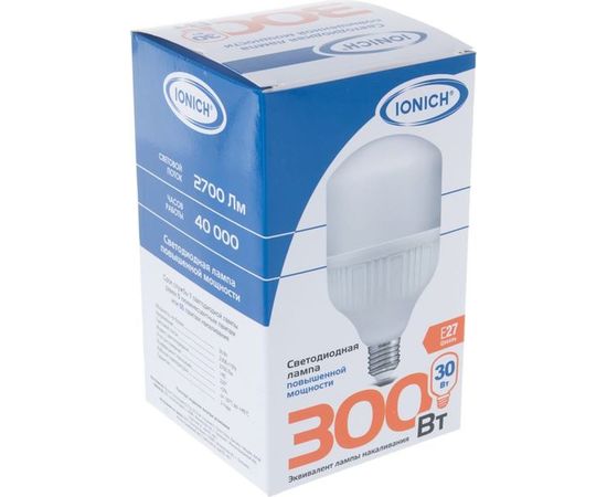 Лампа IONICH ILED-SMD2835-Т100-30-2700-220-6.5-E27 1506 – изображение 2