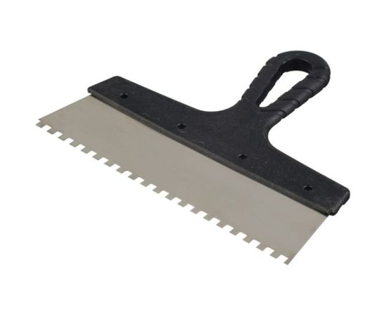 Зубчатый шпатель с антикоррозийным покрытием 250мм зуб 10х10мм Jettools 202-250/10 