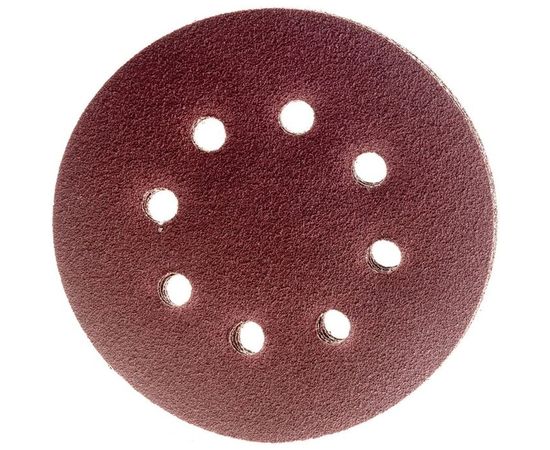 Круг абразивный на ворсовой подложке под липучку (5 шт; 125 мм; P60; 8 отв) MATRIX 73803 