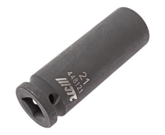 Торцевая ударная головка 1/2 х 21 мм, длина 82 мм, глубокая, тонкостенная, 6-гранная JTC 448121 