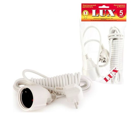 Сетевой одноместный удлинитель, с з/к, 250В, 16А, 5м LUX У-161-05 4606400419716 – изображение 3