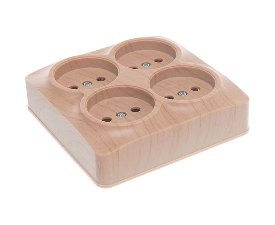 Четырехместная розетка IONICH б/з сосна квадрат 1458 – изображение 3