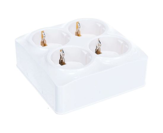 Четырехместная квадратная розетка IONICH с/з, о/у, 16А, 220В, белая еврослот 1449 – изображение 4